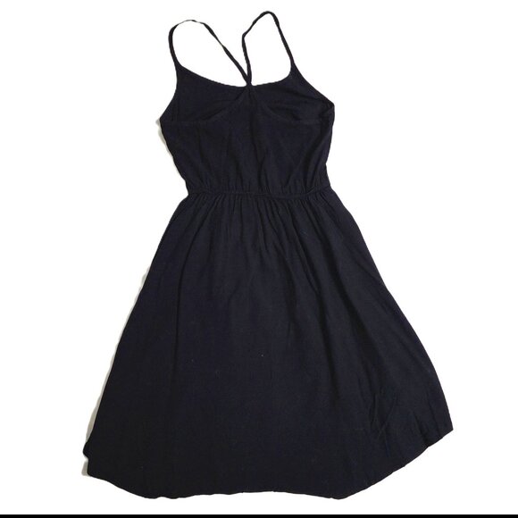 Divided H&M Fit & Flare Black Spaghetti Strap Dress High Low Hem Size 4 - Picture 4 of 4